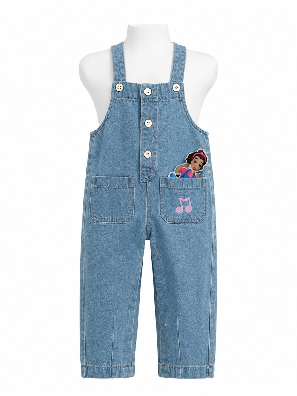 Size 12-18M Ms. Rachel Denim Overalls Musical Note Pocket Character Doll NWT